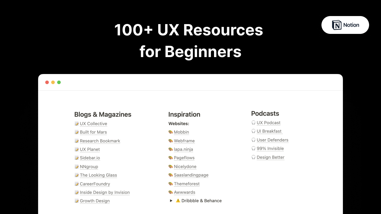100+ UX Resources & Bookmarks