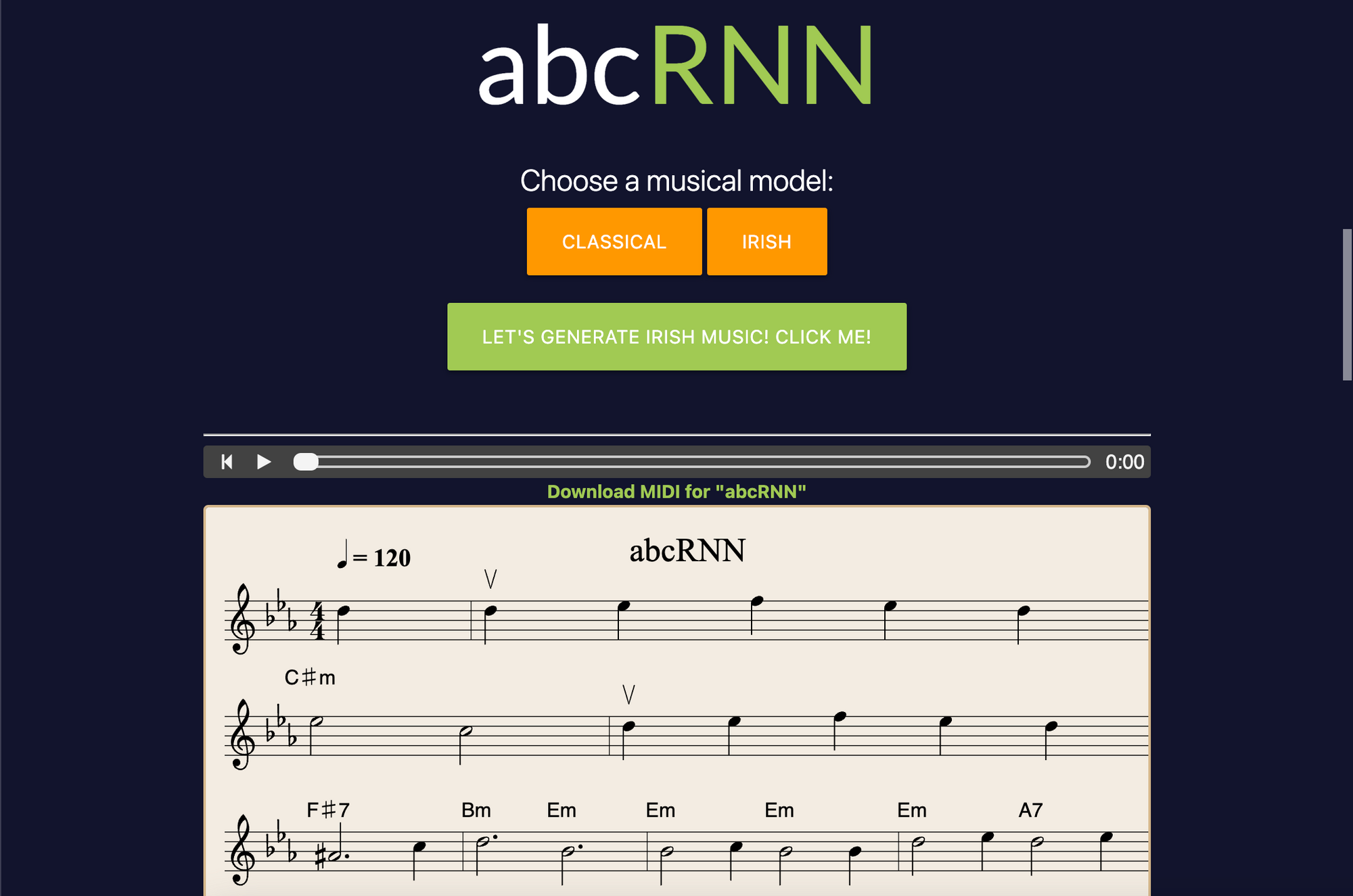 ABCrnn - Compose music with Deep learning