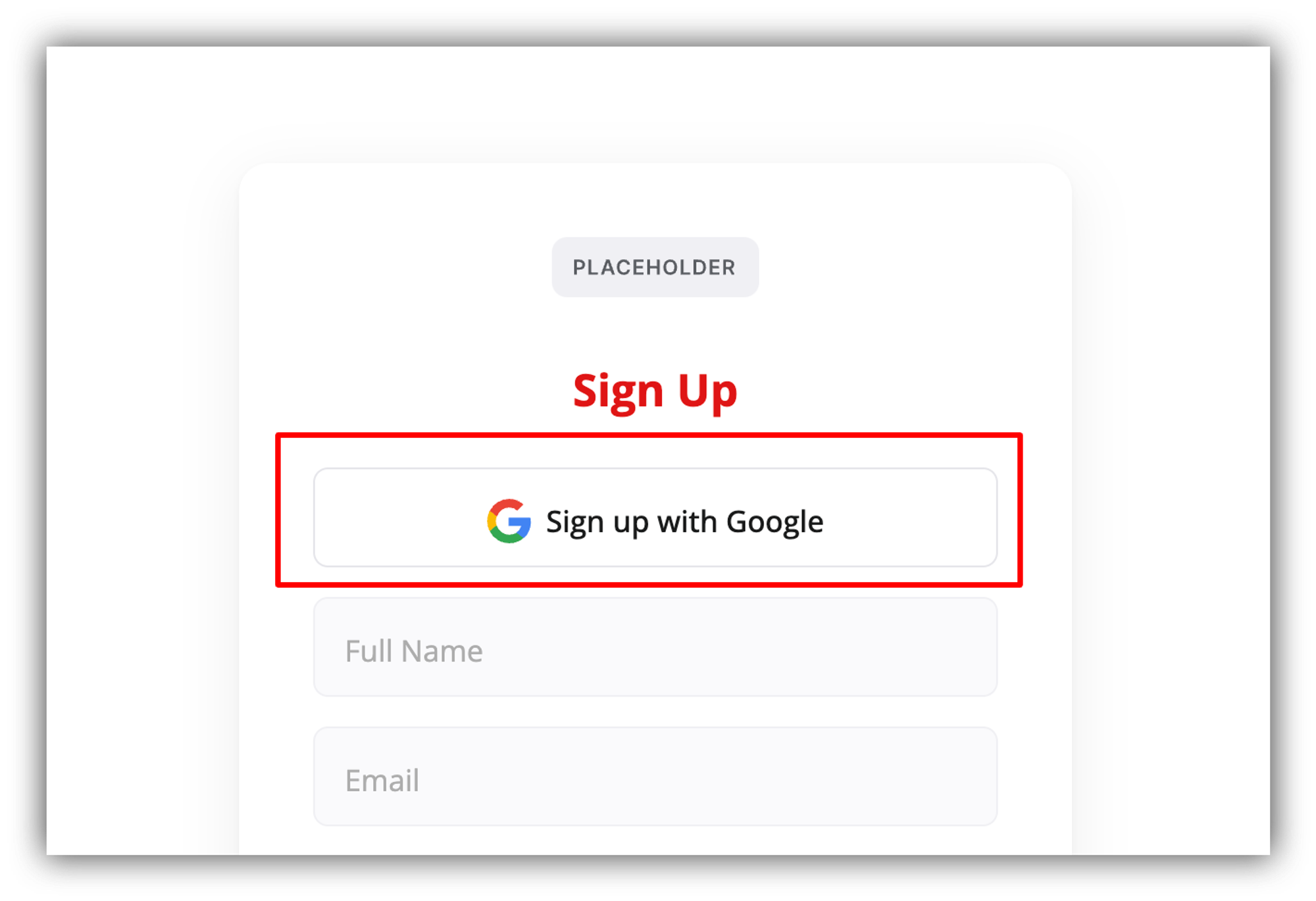 Signup with Google