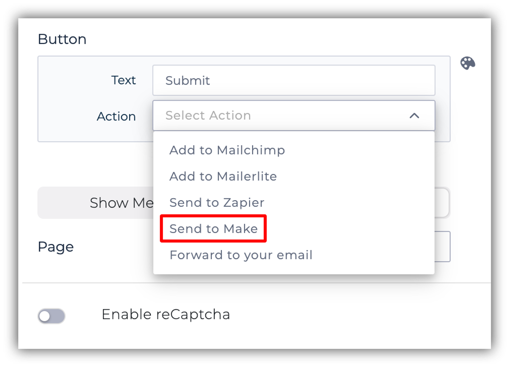 “Send to Make” action