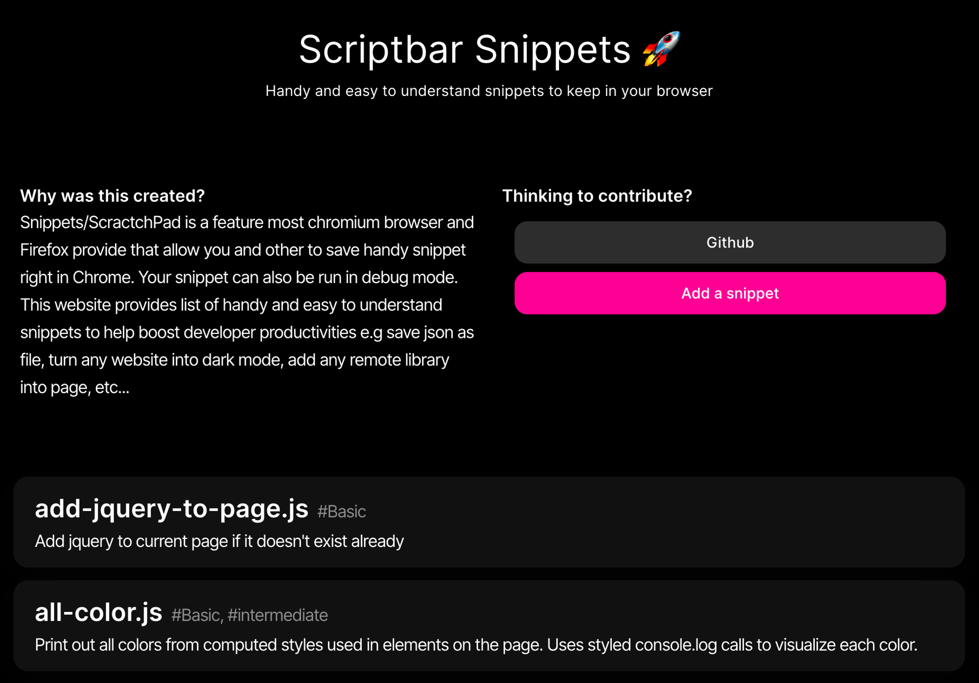 Scriptbar Snippets