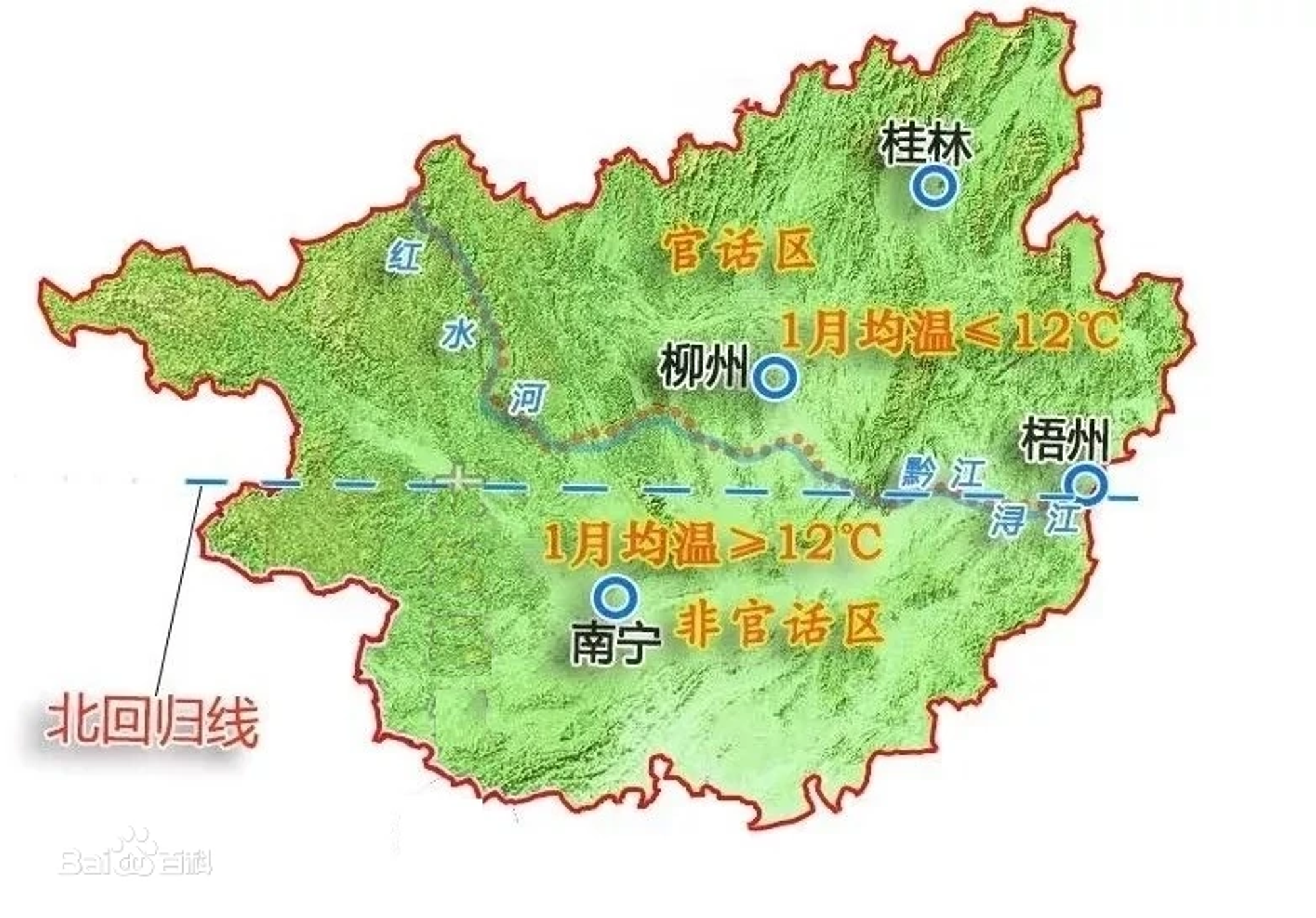 广西南北分界示意图