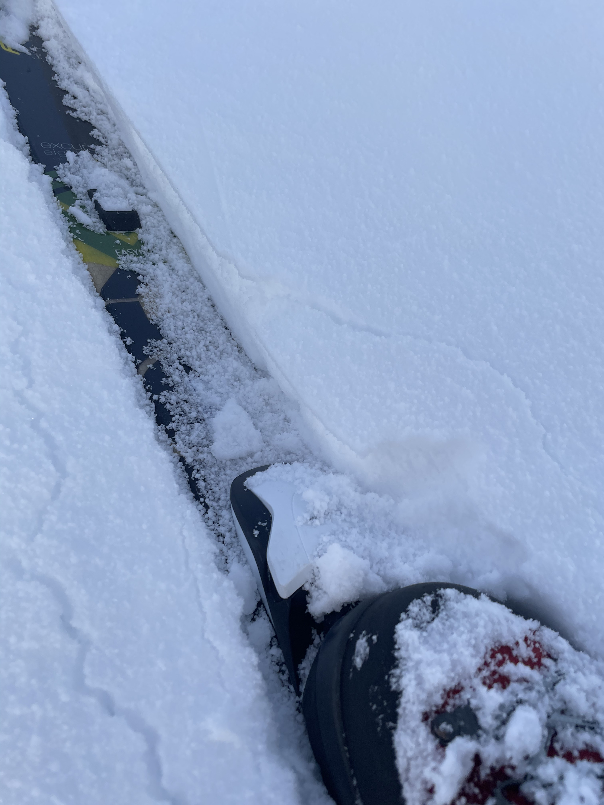 Snøen «knekk» rundt skia.
Foto: Gina Wigestrand