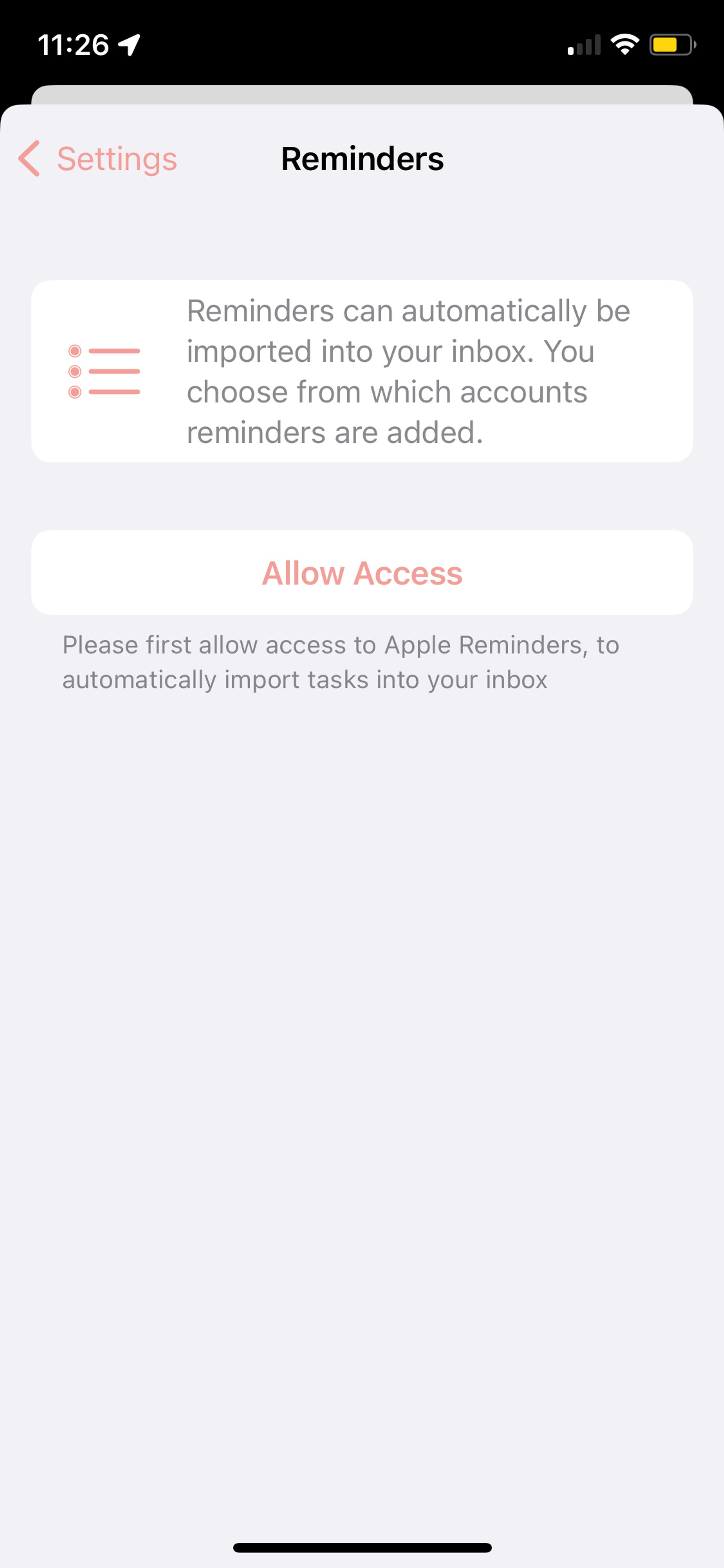 Tap "Allow Access" and then "Allow" in the popup.