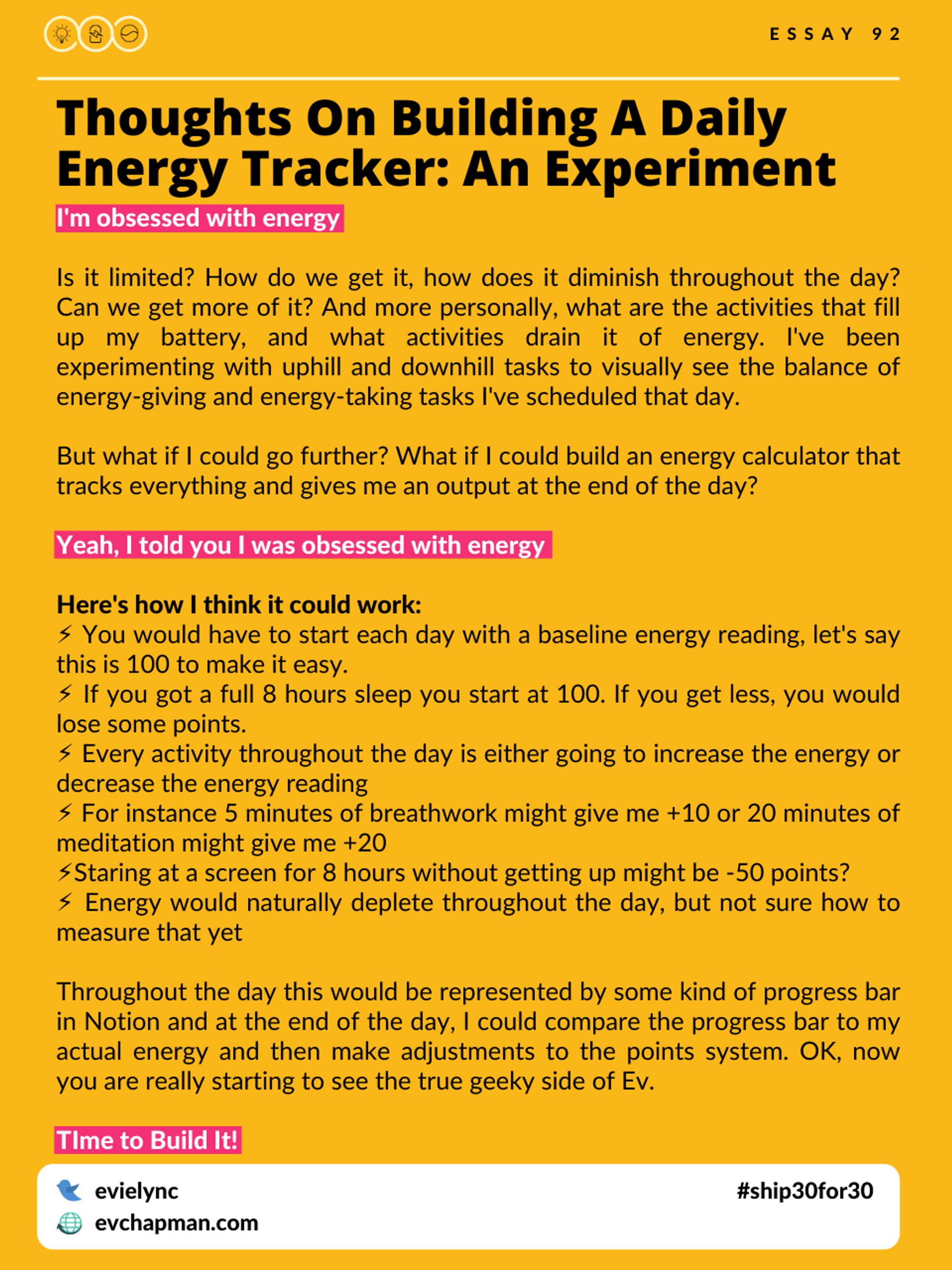 Thoughts On Building A Daily Energy Tracker: An Experiment
