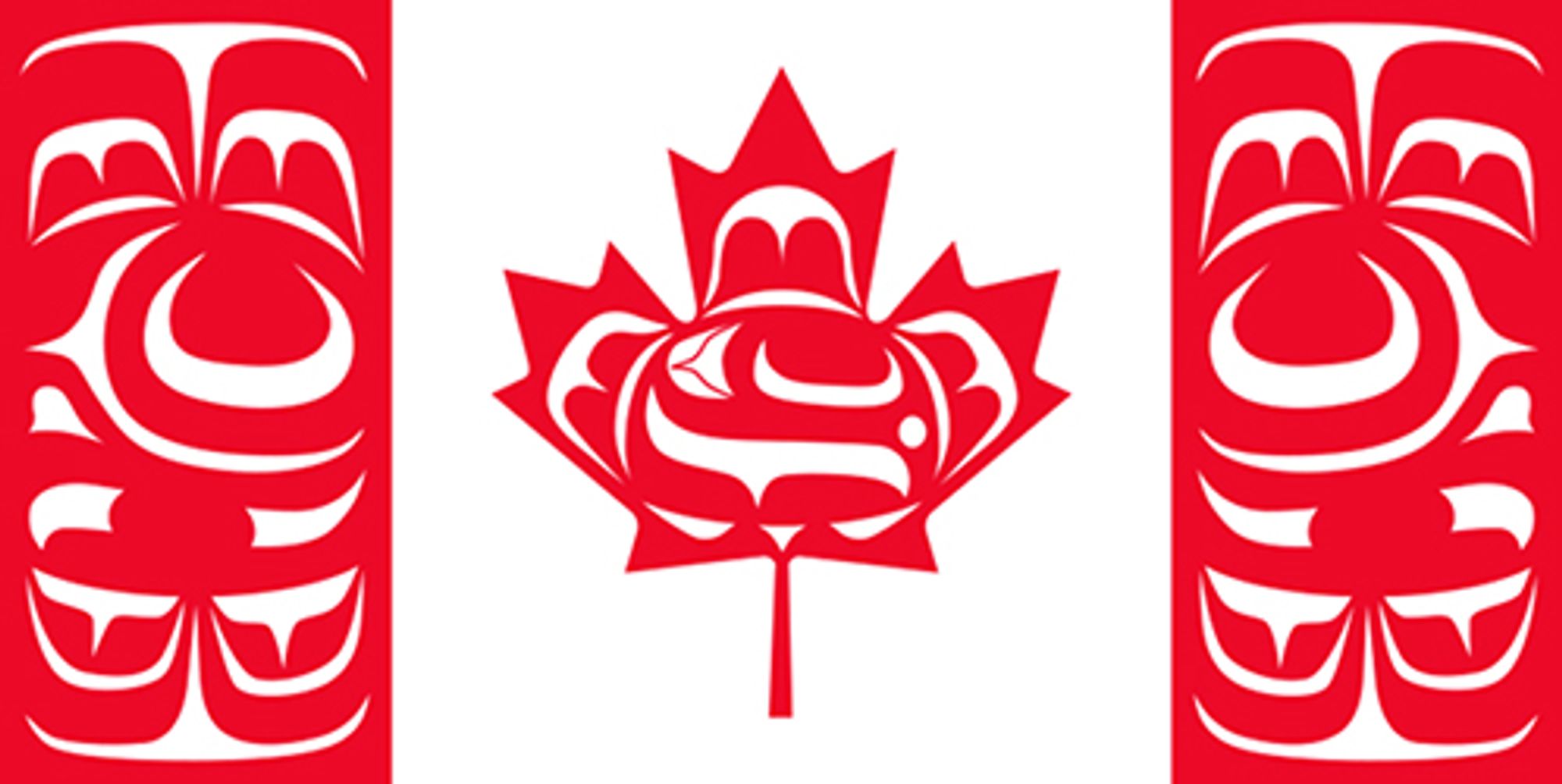 Canadian Indigenous flag by Kwakwaka’wakw artist Curtis Wilson