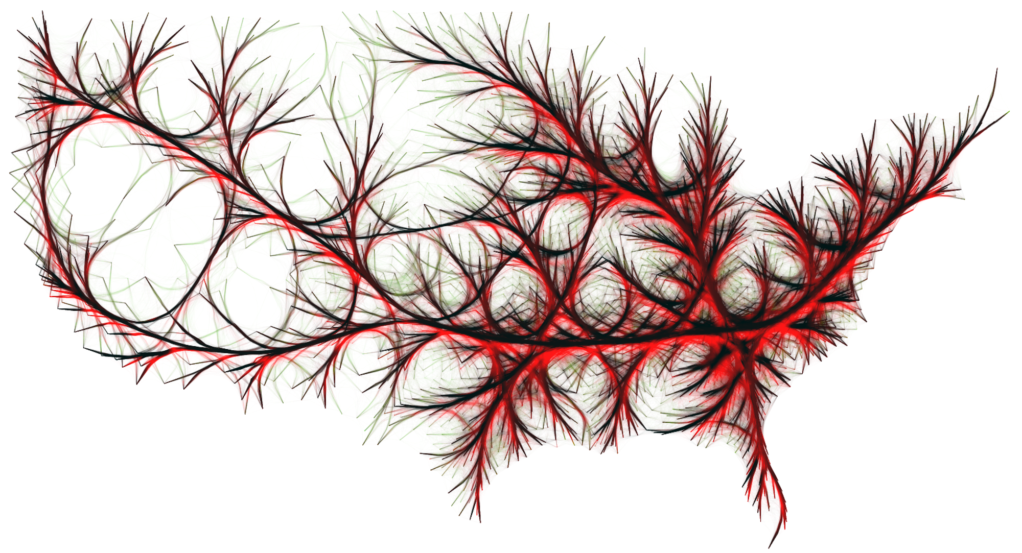 Un exemple de Bundling pour une meilleure visualisation de réseaux (C. Hurter) 