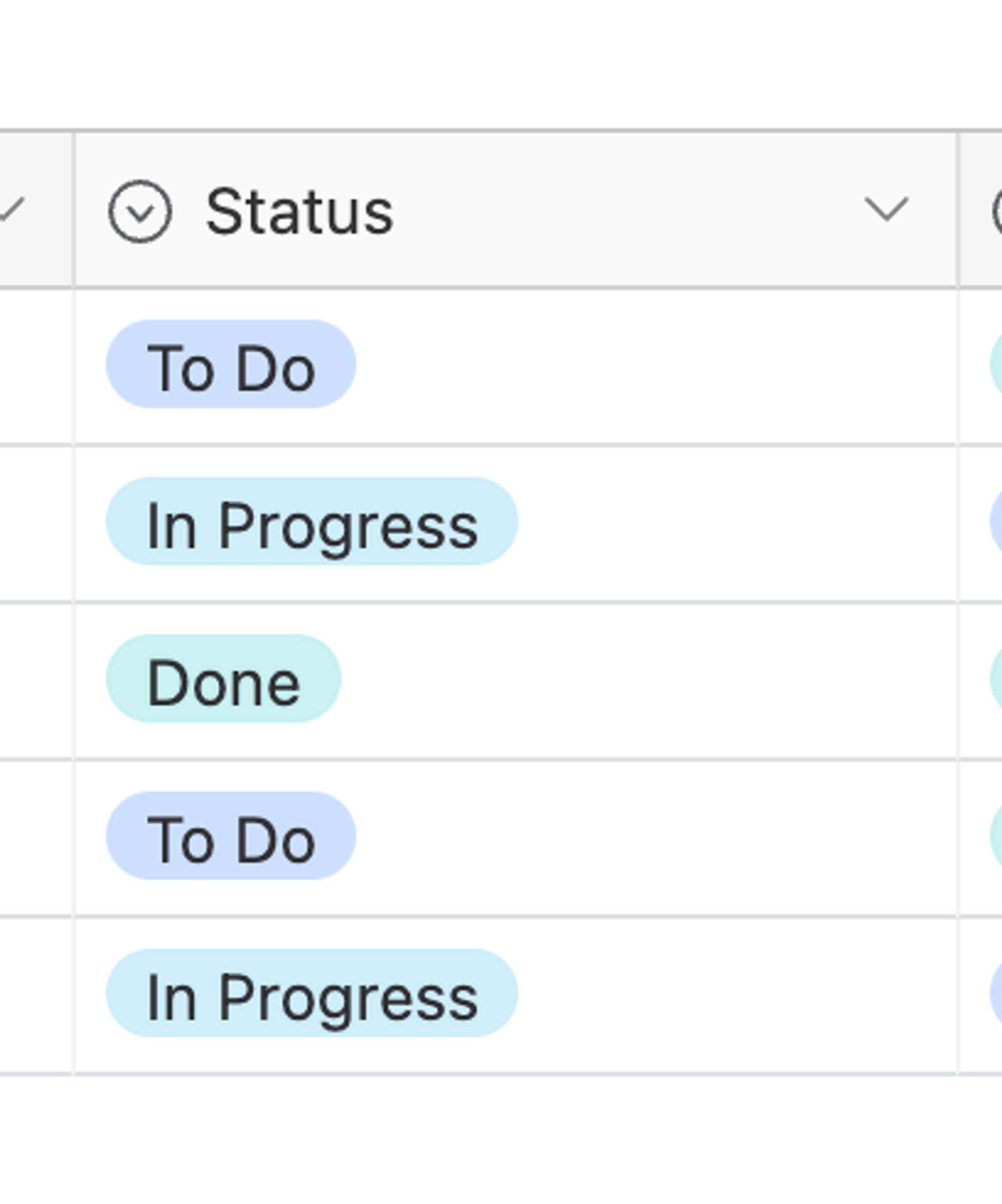“Status” field on Airtable