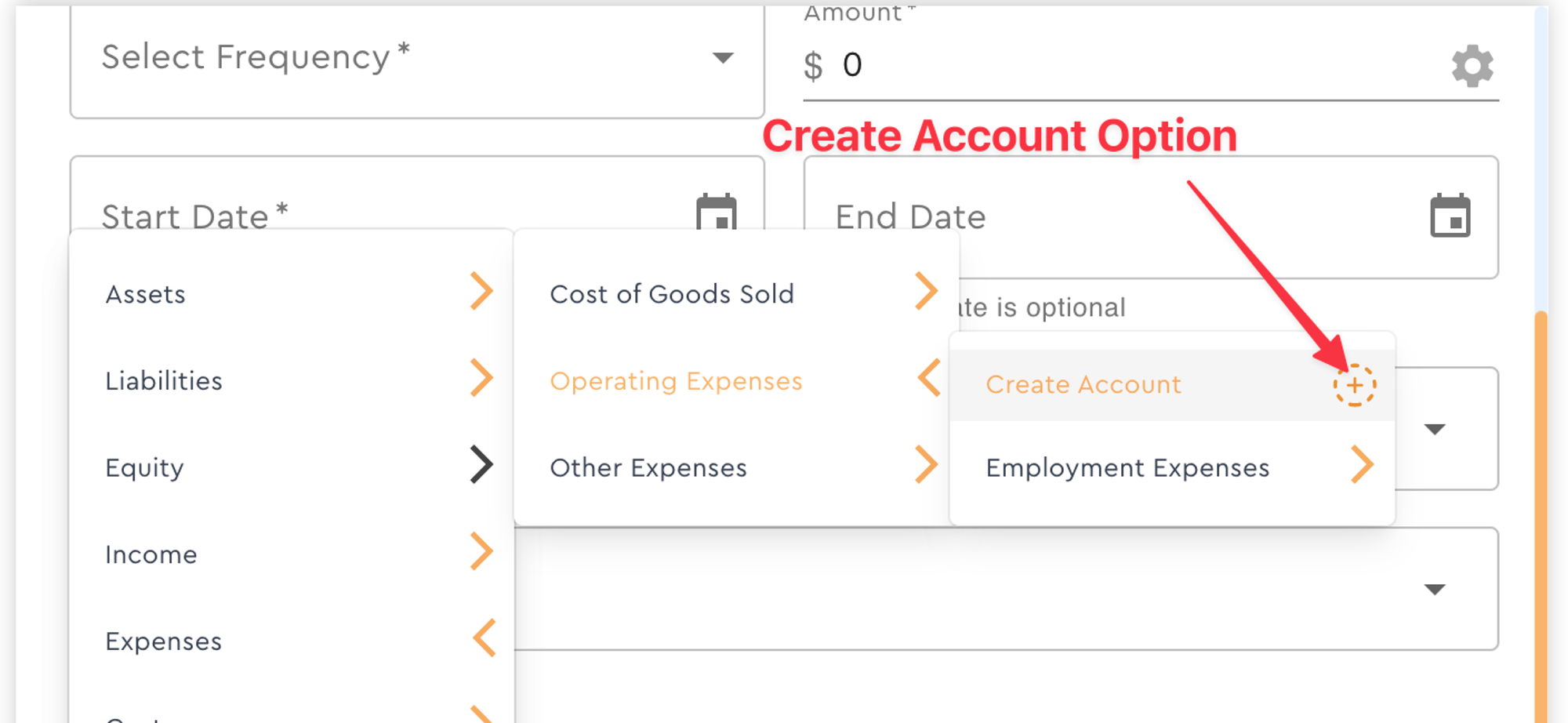 The Account Picker Menu with the Create New Account option