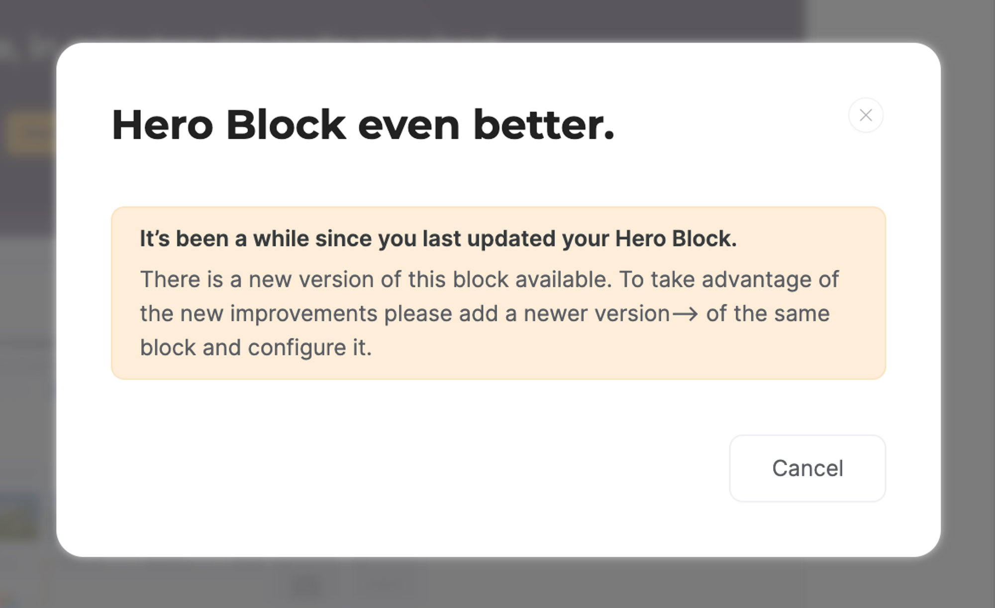 Manual block update notification