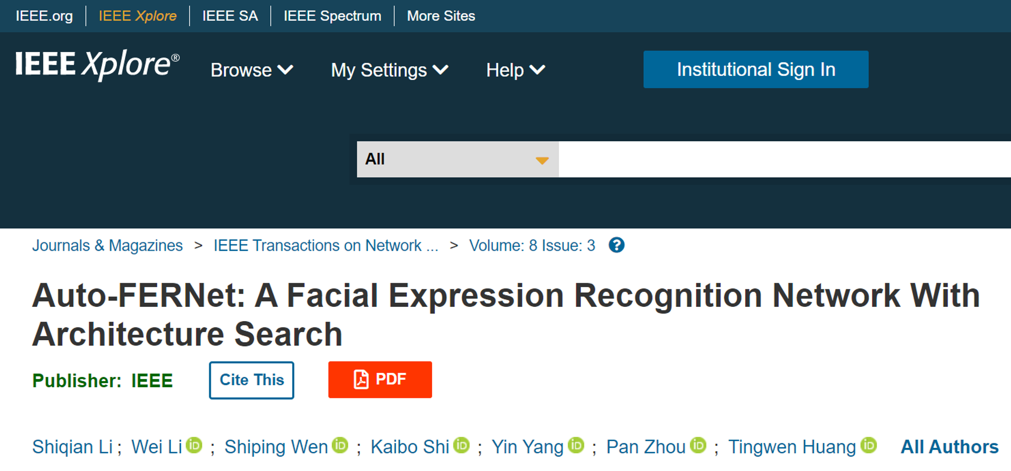 Research on Facial Expression Recognition Based on NAS