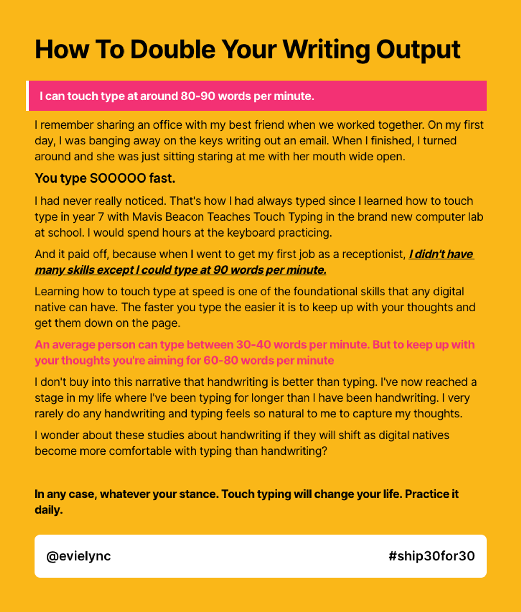 How To Double Your Writing Output