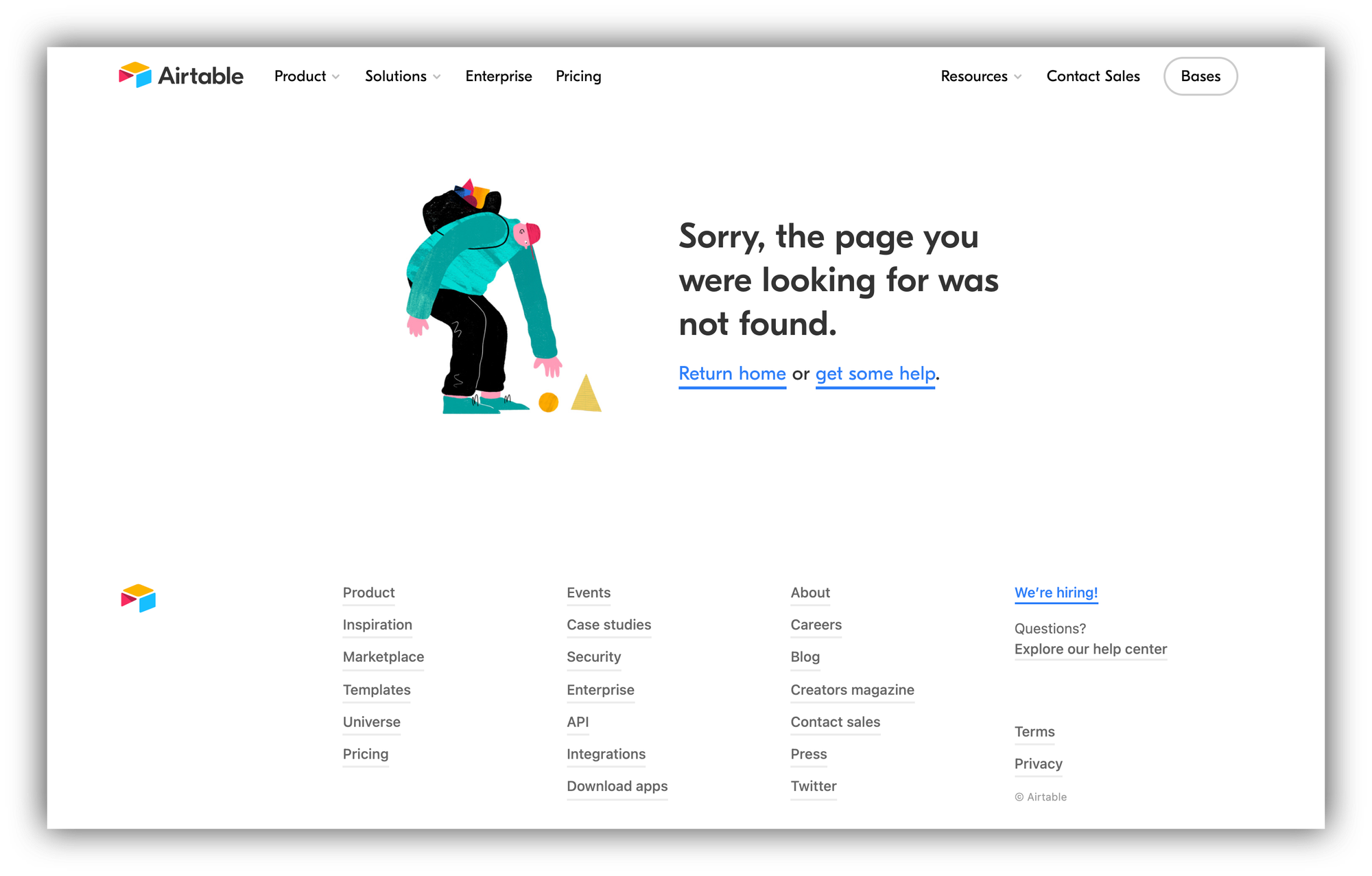 Airtable's 404 page