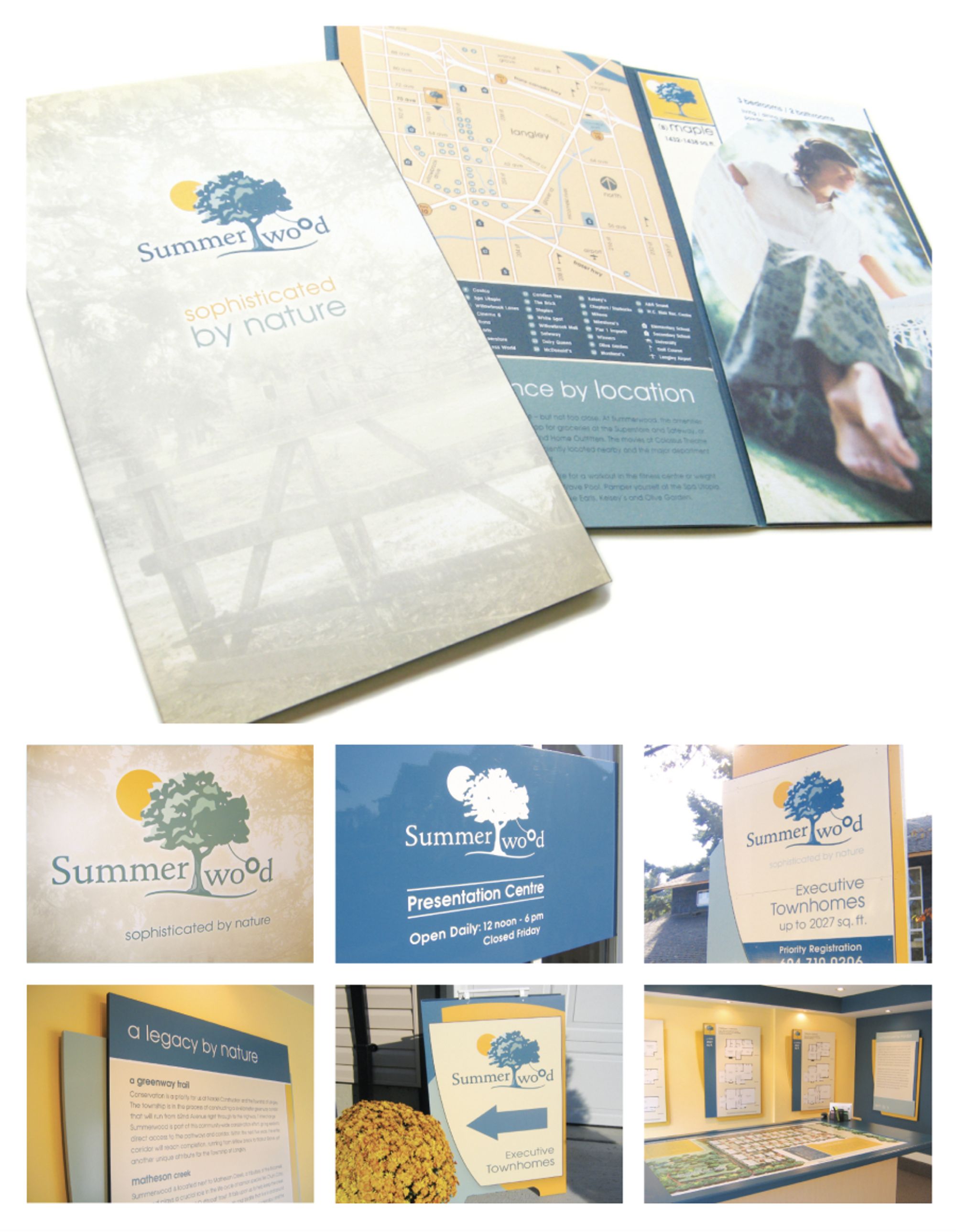 Brochures, signage, and presentation centre design for the Summerwood real estate development
