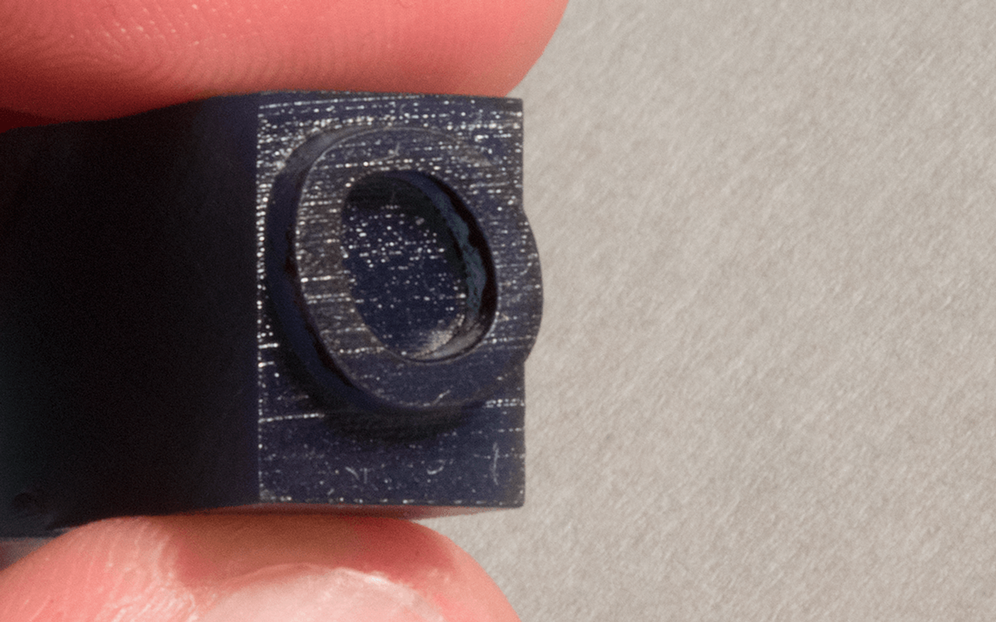 Closeup of the 3D printed sort