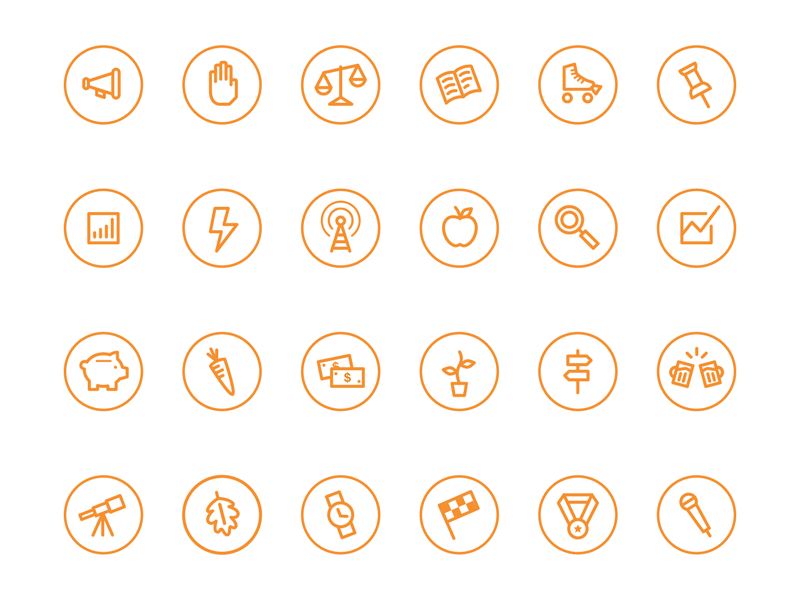 Animated GIF showing so many icons I designer over the years