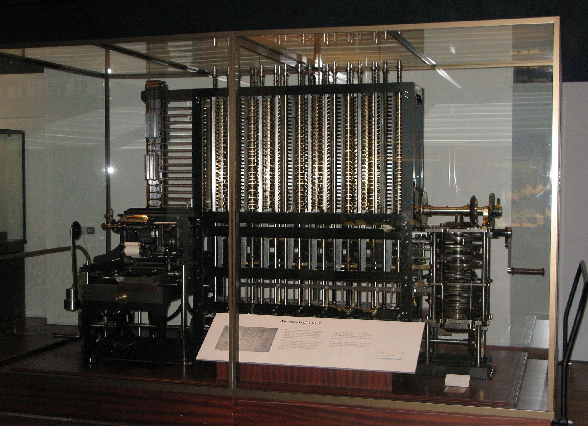 Charles Babbage’s Difference Engine, developed in the 19th century, built from 1989 to 1991 - Science Museum, London. 
