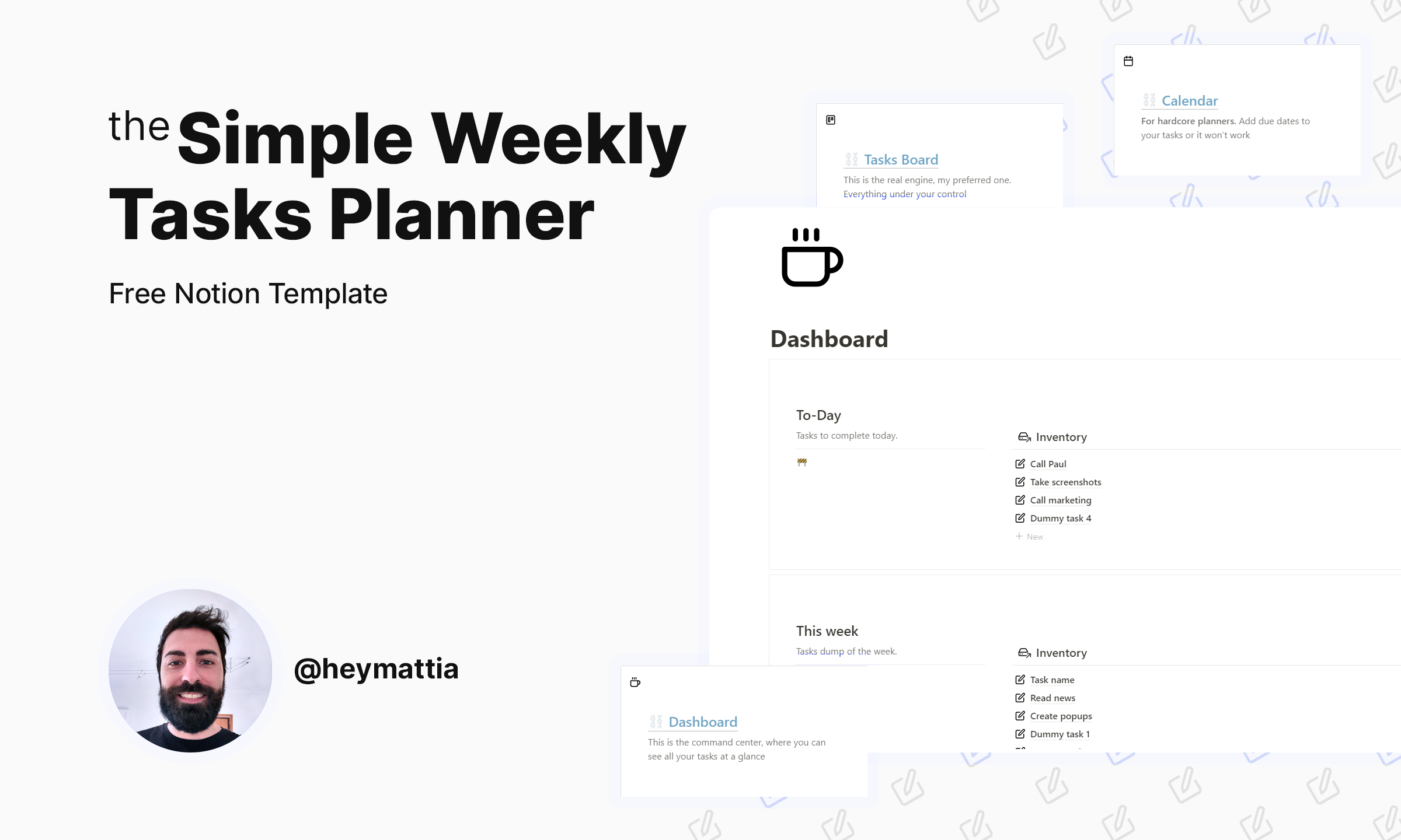 Simple Weekly Tasks Planner