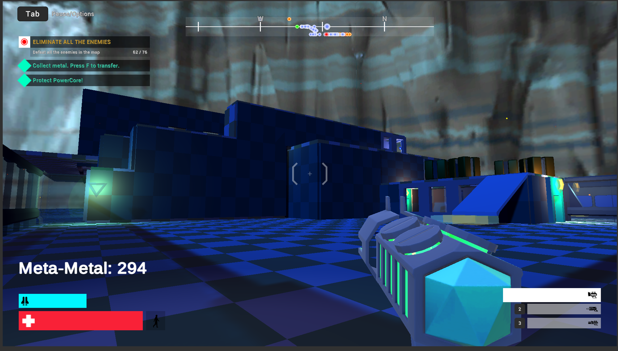 Leading the player from point to point on the map with light indicators at doors and passageways.  