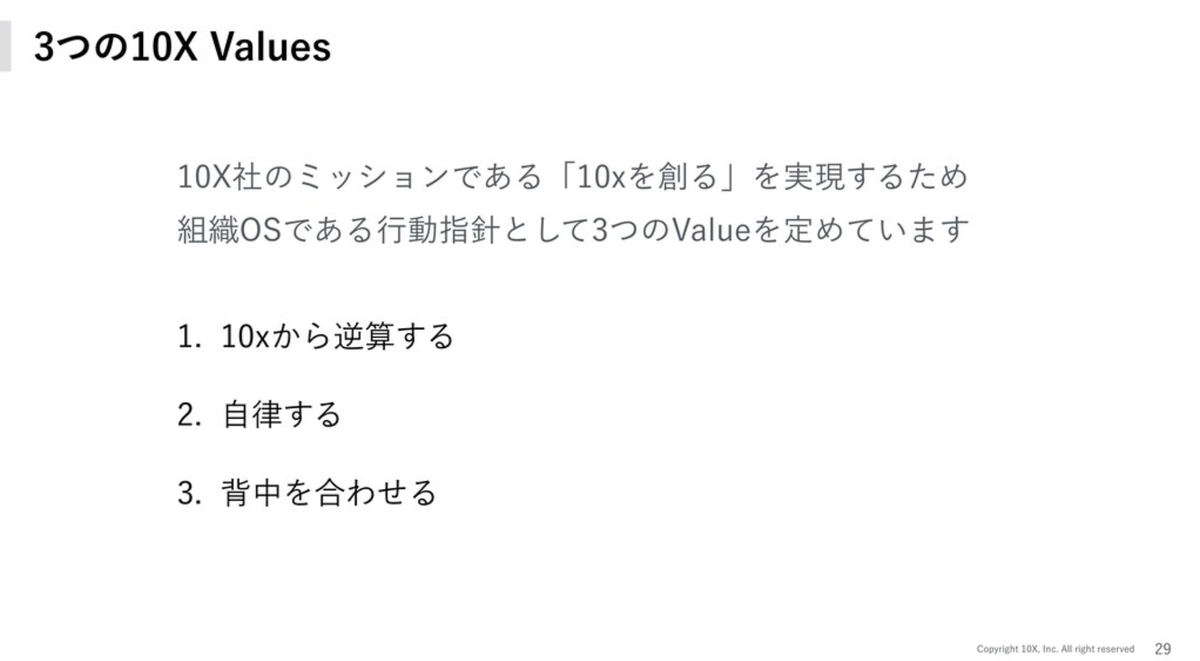 3つの10X Values - Culture Deckより 