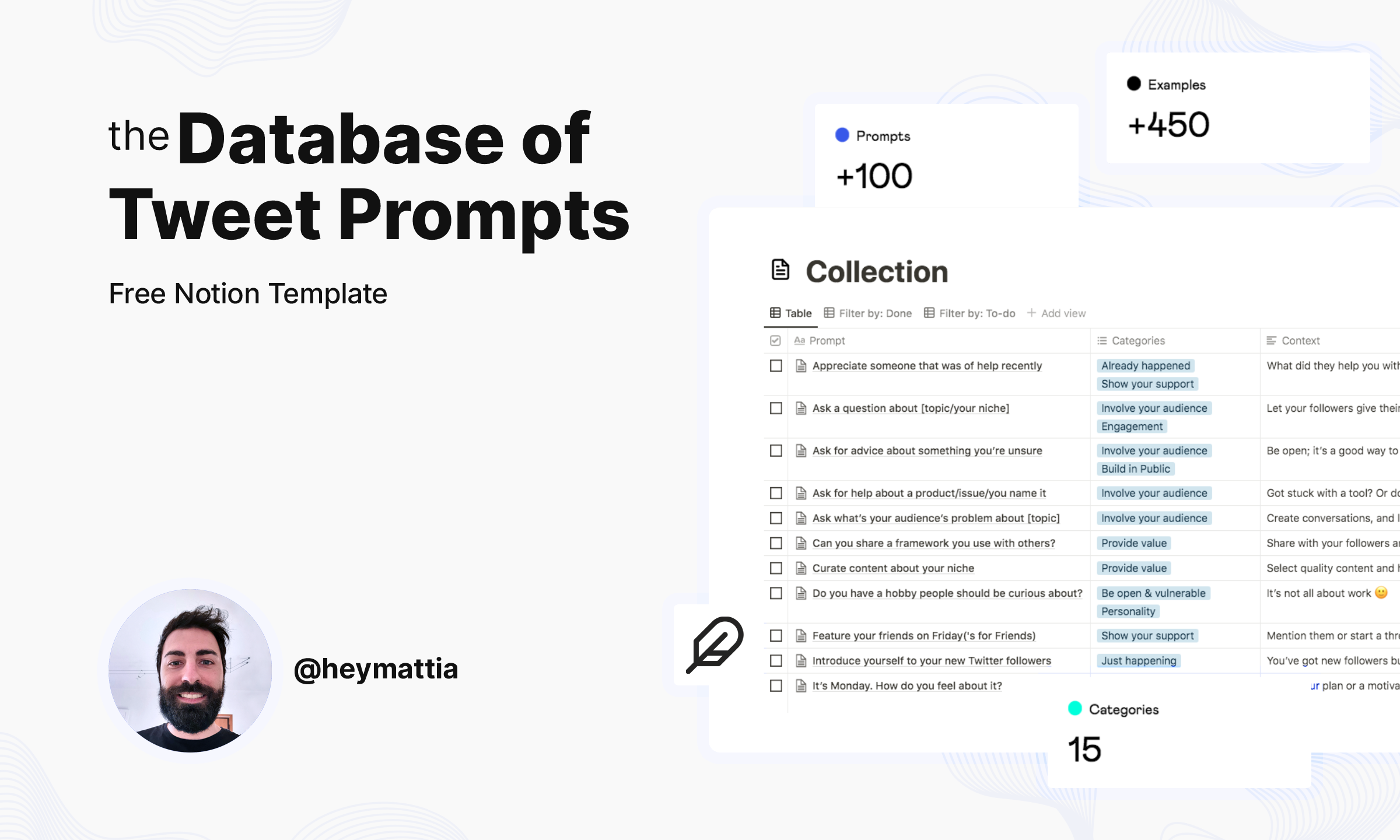 Database of Tweet Prompts