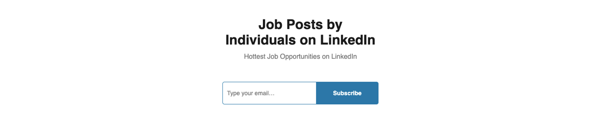 Job Post By Individuals on LinkedIn