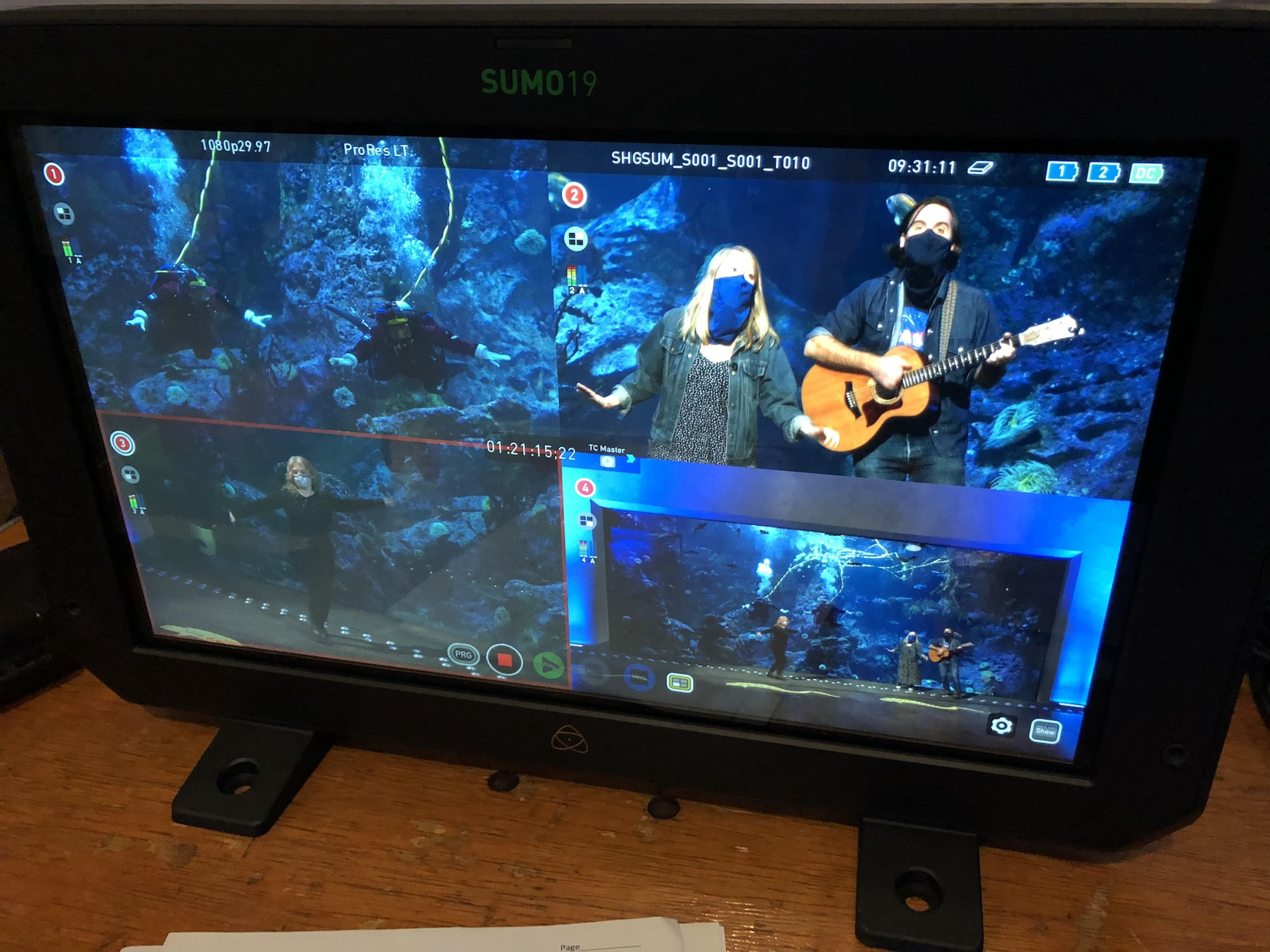 Seattle Aquarium NoonYears 2020 - Multicam monitor
