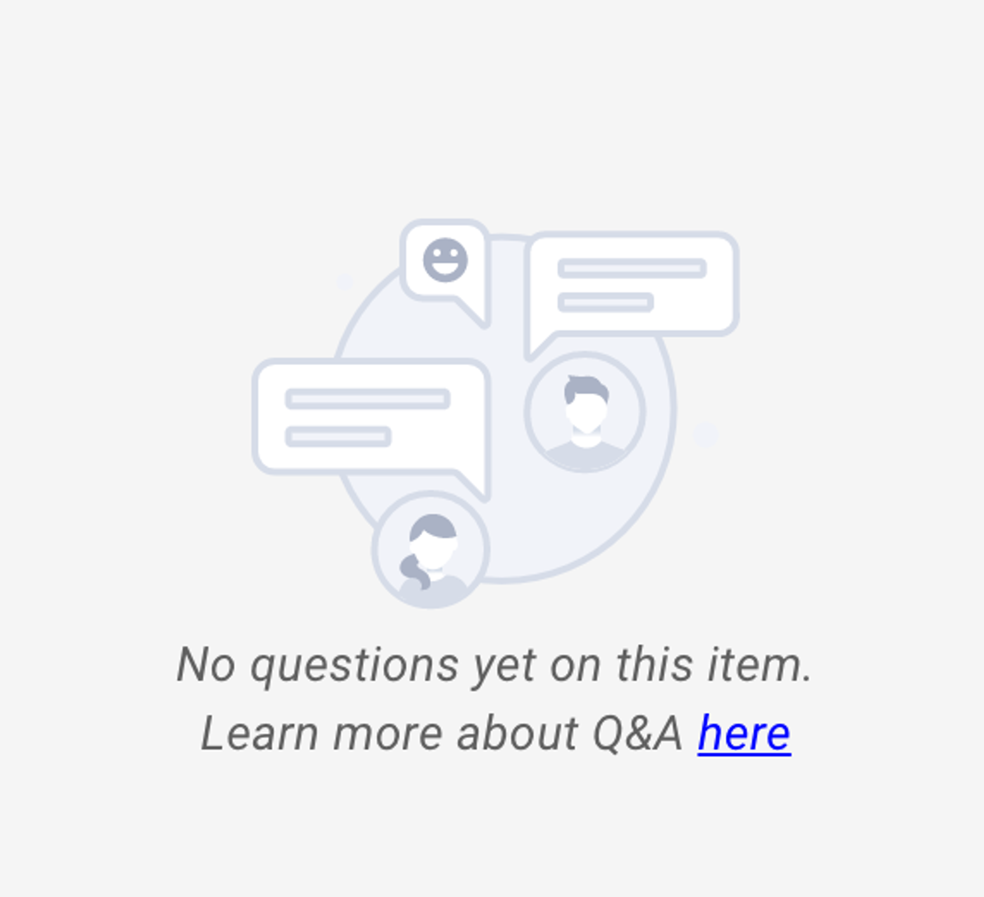 Q&A sidebar empty state message