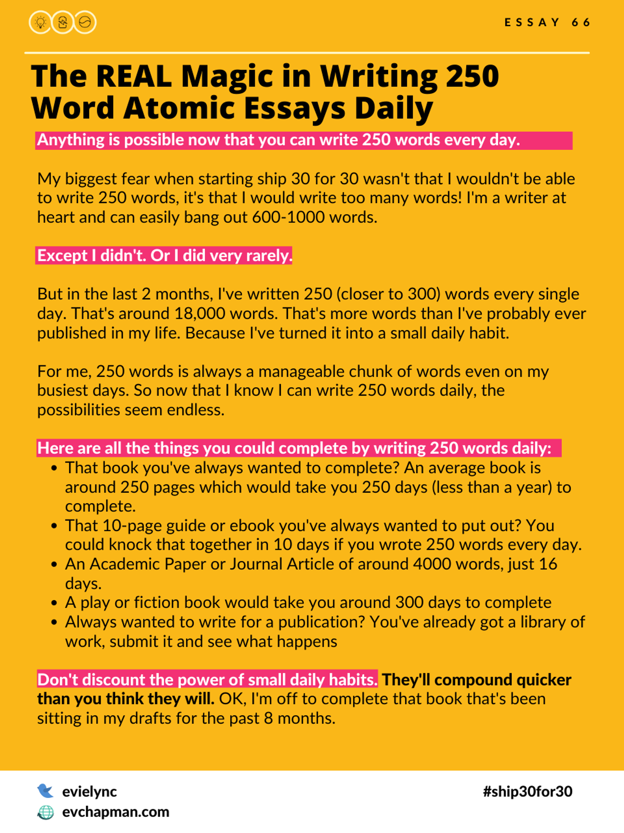 The Real Magic In Writing 250 Words Atomic Essays Daily