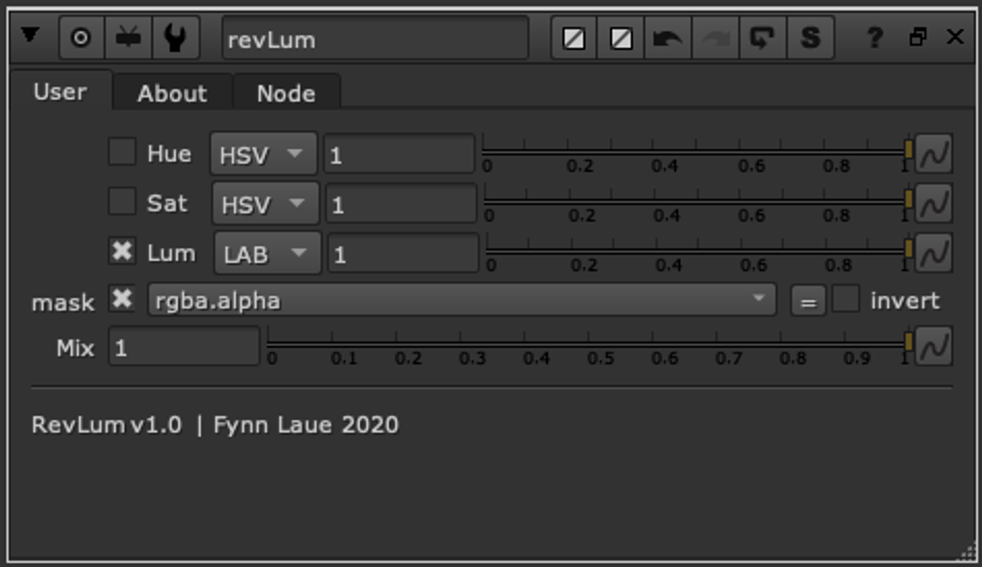 revLum v1.0 node control panel