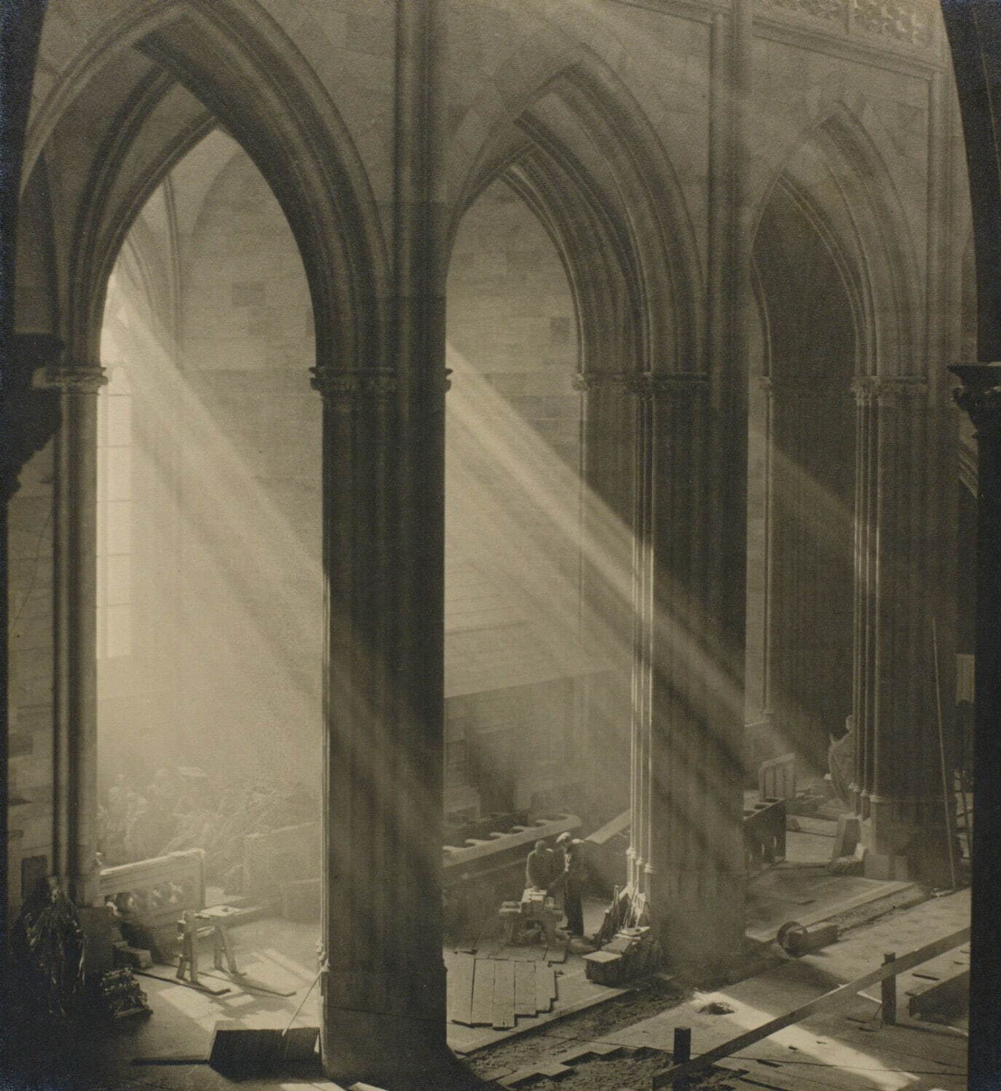 Josef Sudek, "View of the nave and down - south side of the new part of St. Vitus Cathedral", From the series of 'St. Vitus', 1928, Gelatin silver print, Collection of Tokyo Photographic Art Museum