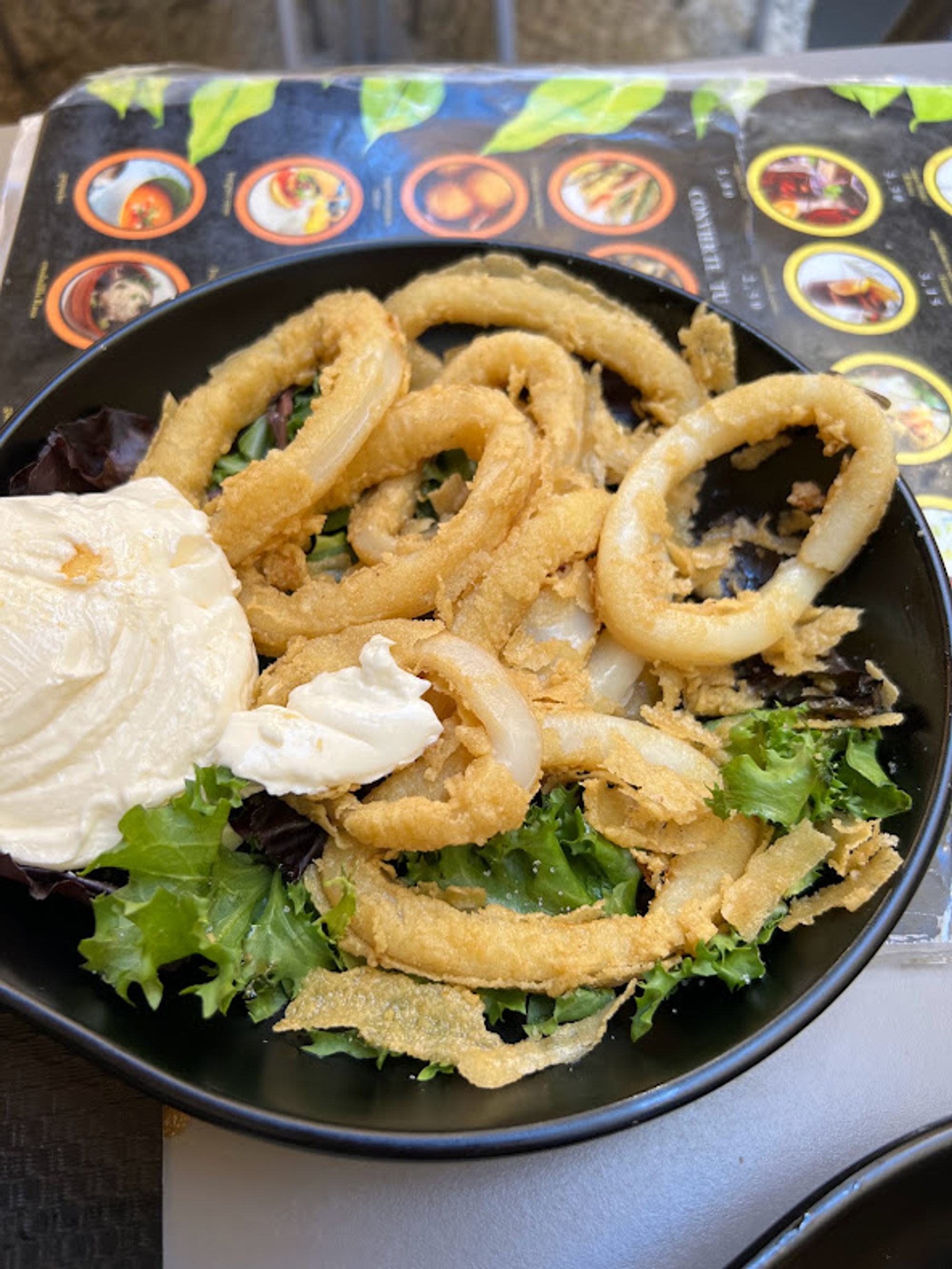 And this was our NASTY lunch. Those are NOT calamari….
