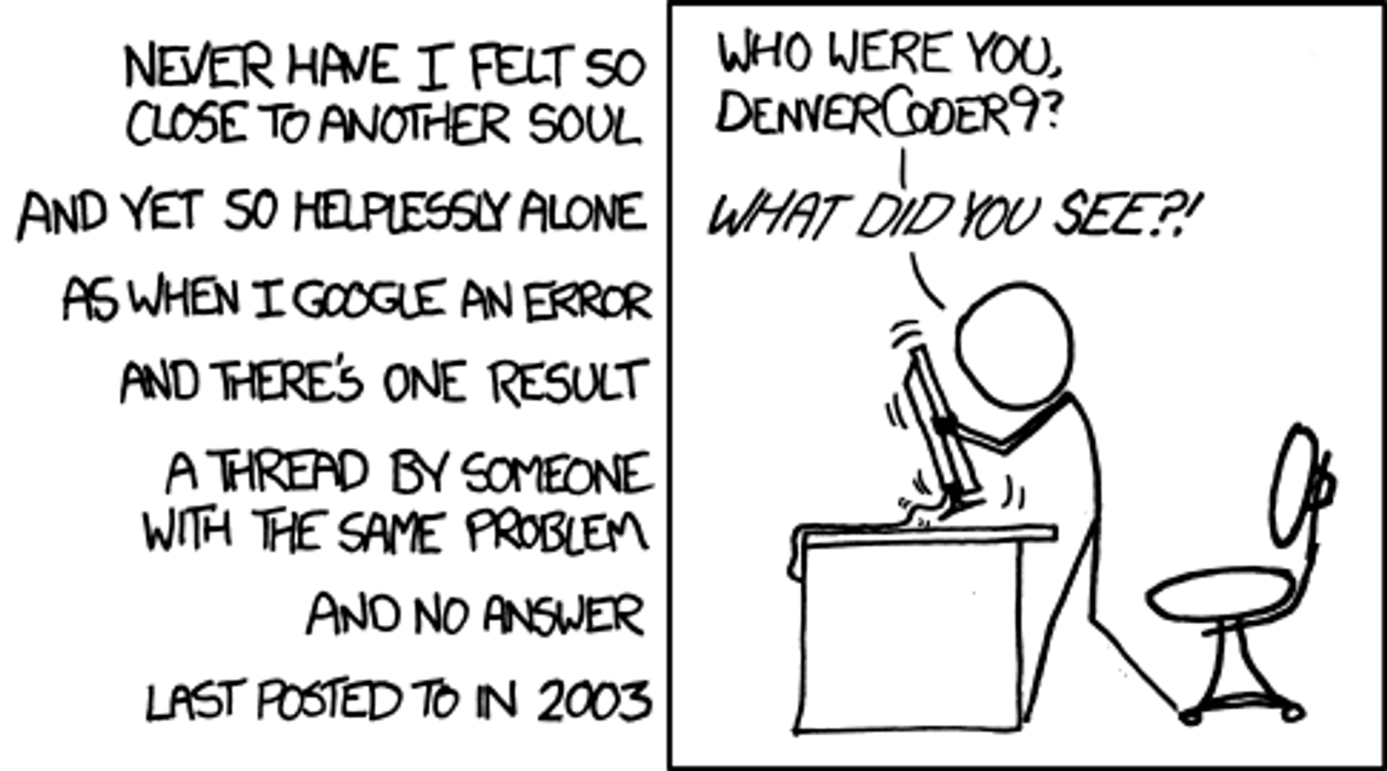 The importance of community to software development; credit: xkcd