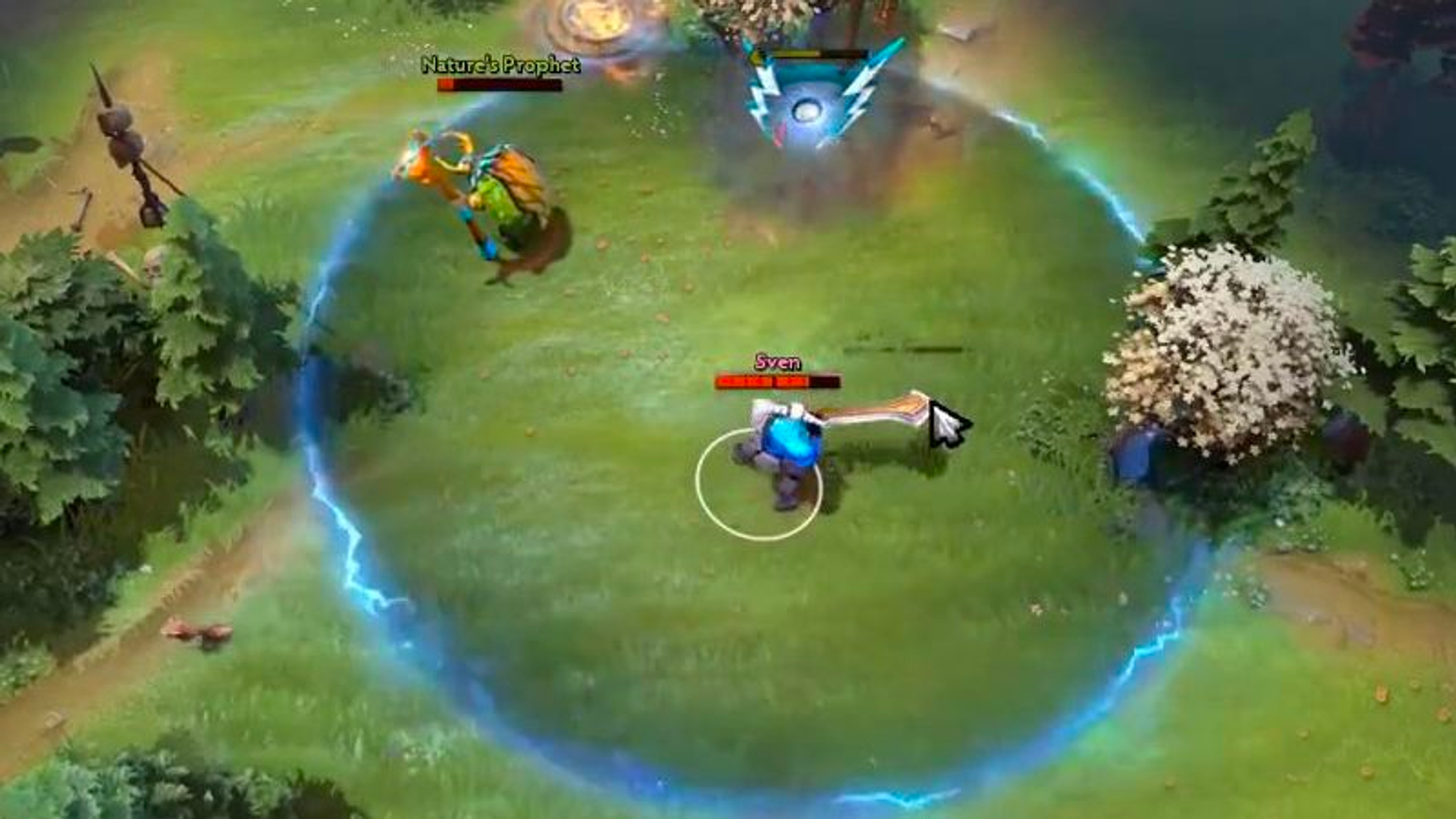 Nimbus - A skill of a hero in Dota 2 game - Creates a storm cloud anywhere on the map that automatically casts Lightning Bolt on nearby enemies. 