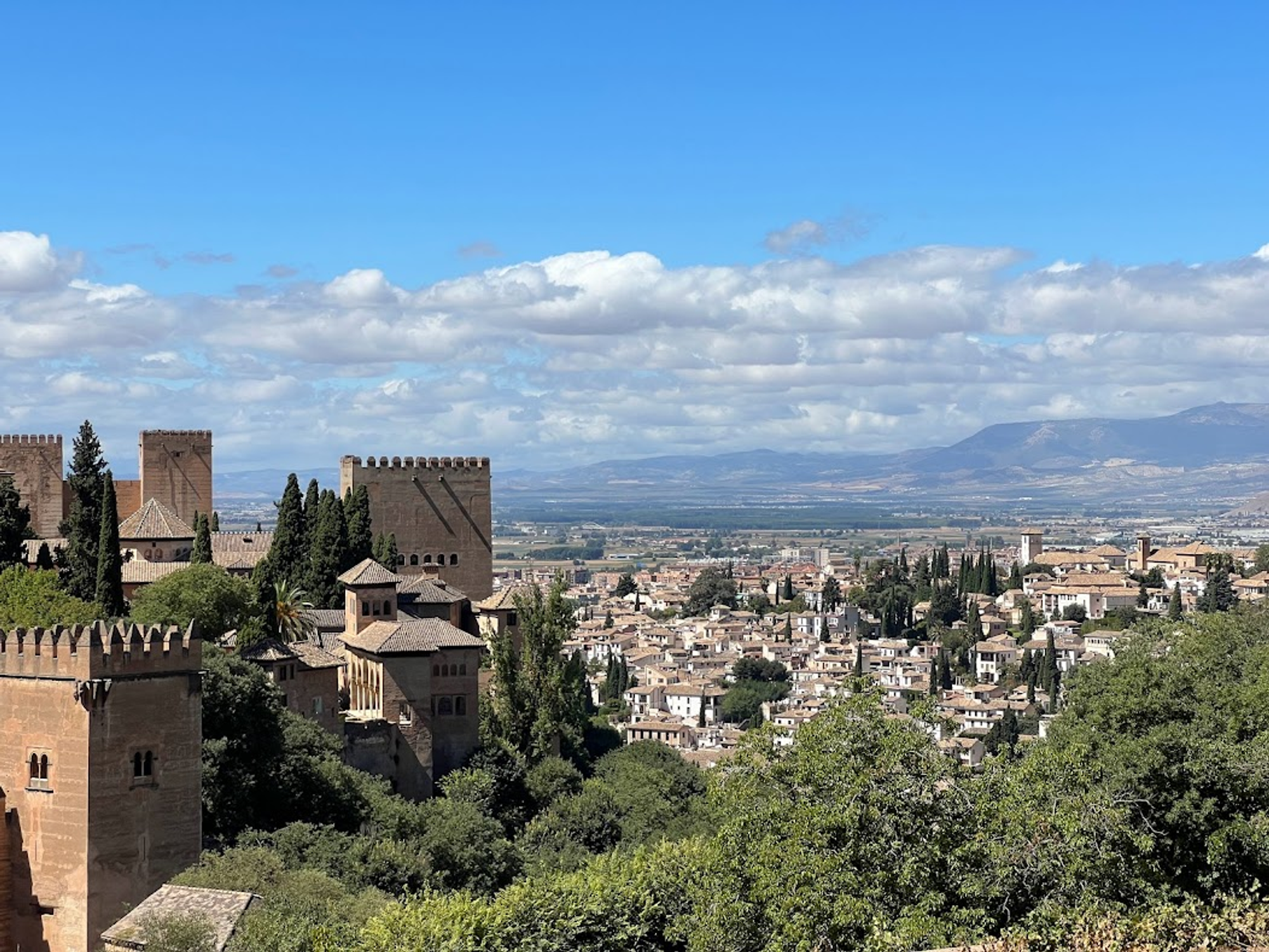 Overlooking Alhambra and the city.