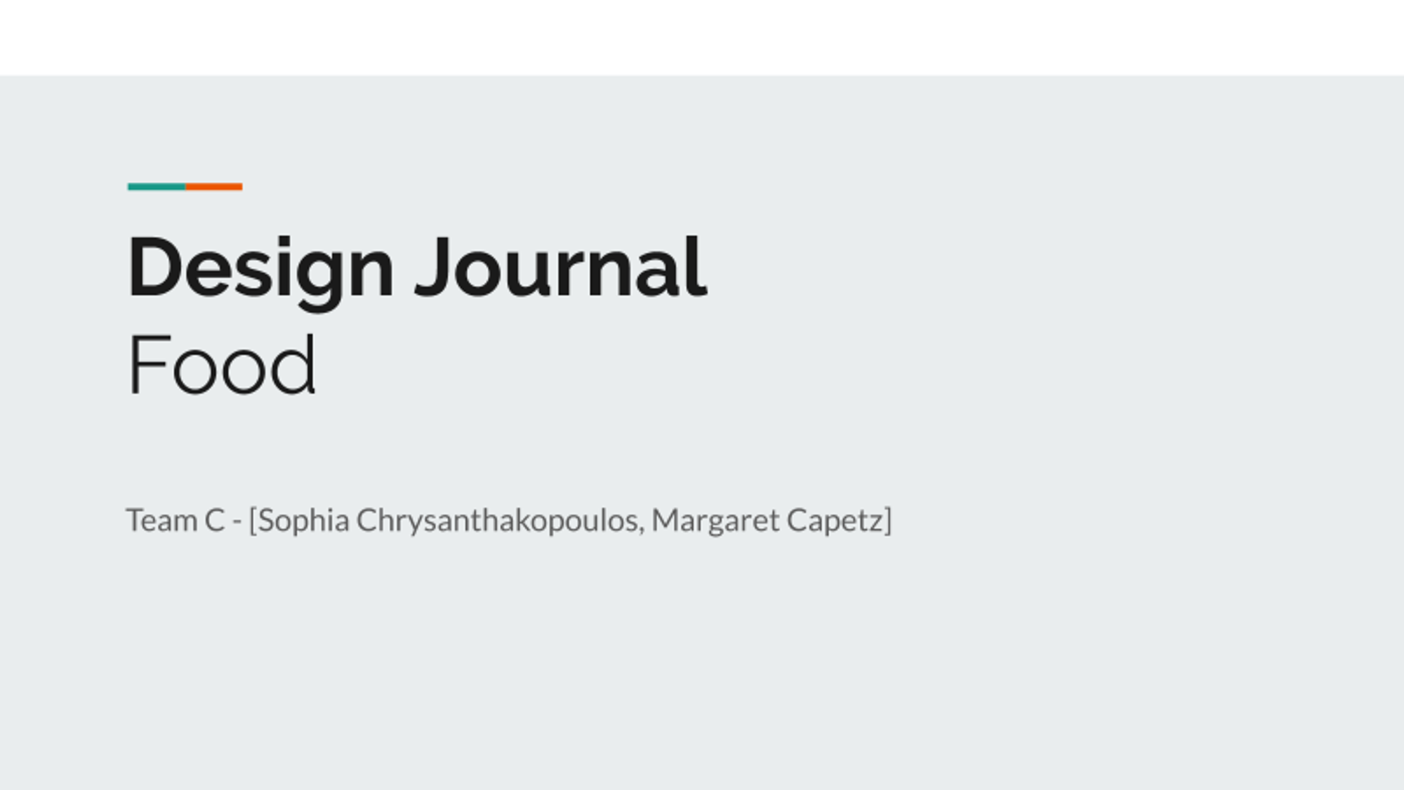 Team Design Journal - Team C