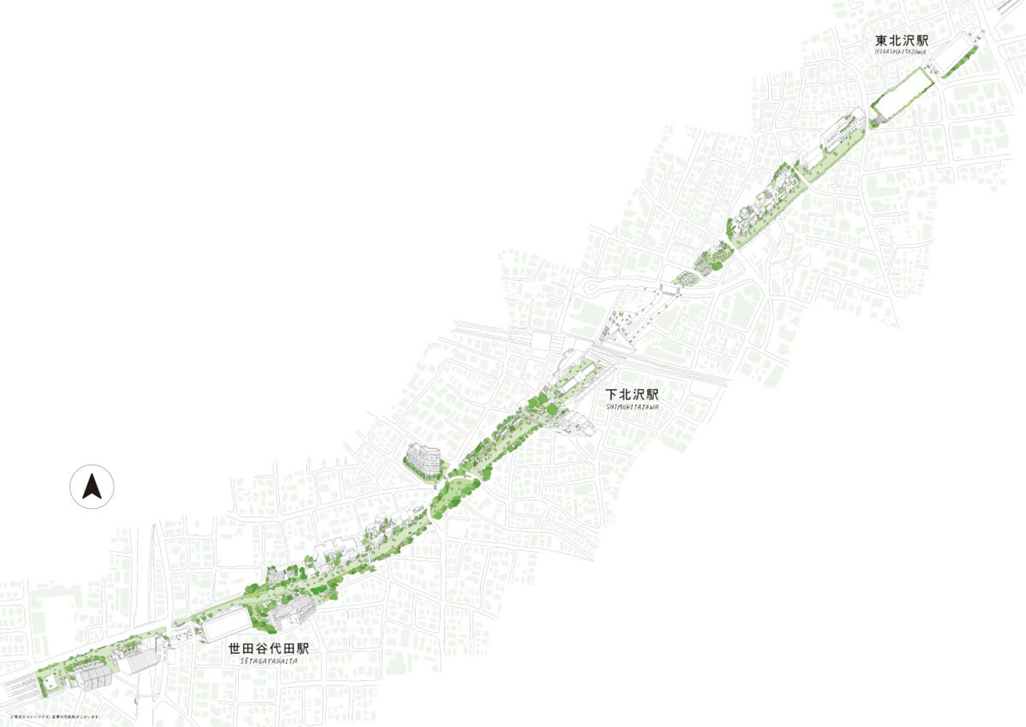 図1 下北沢 小田急線路街平面図