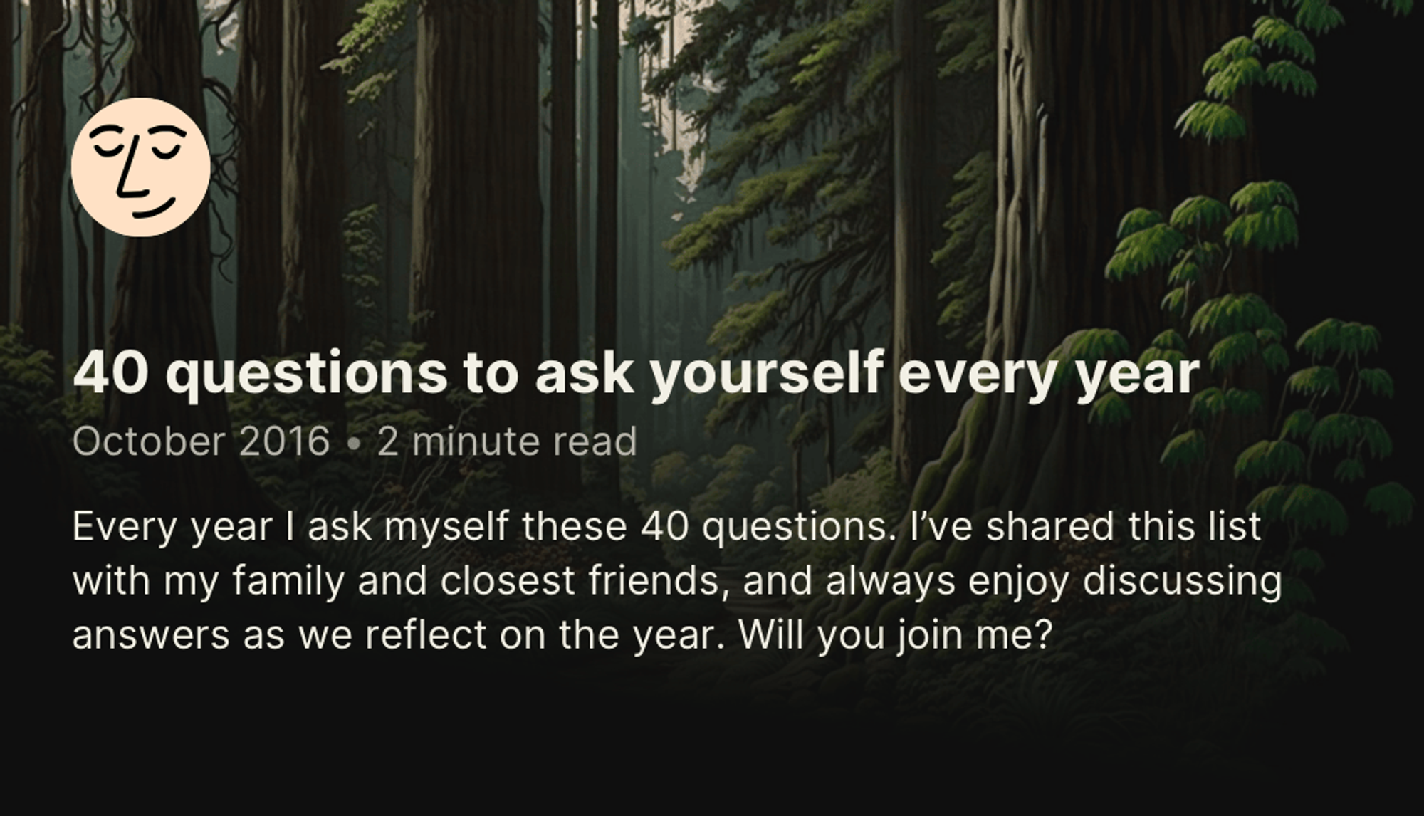 40 questions to ask yourself every year