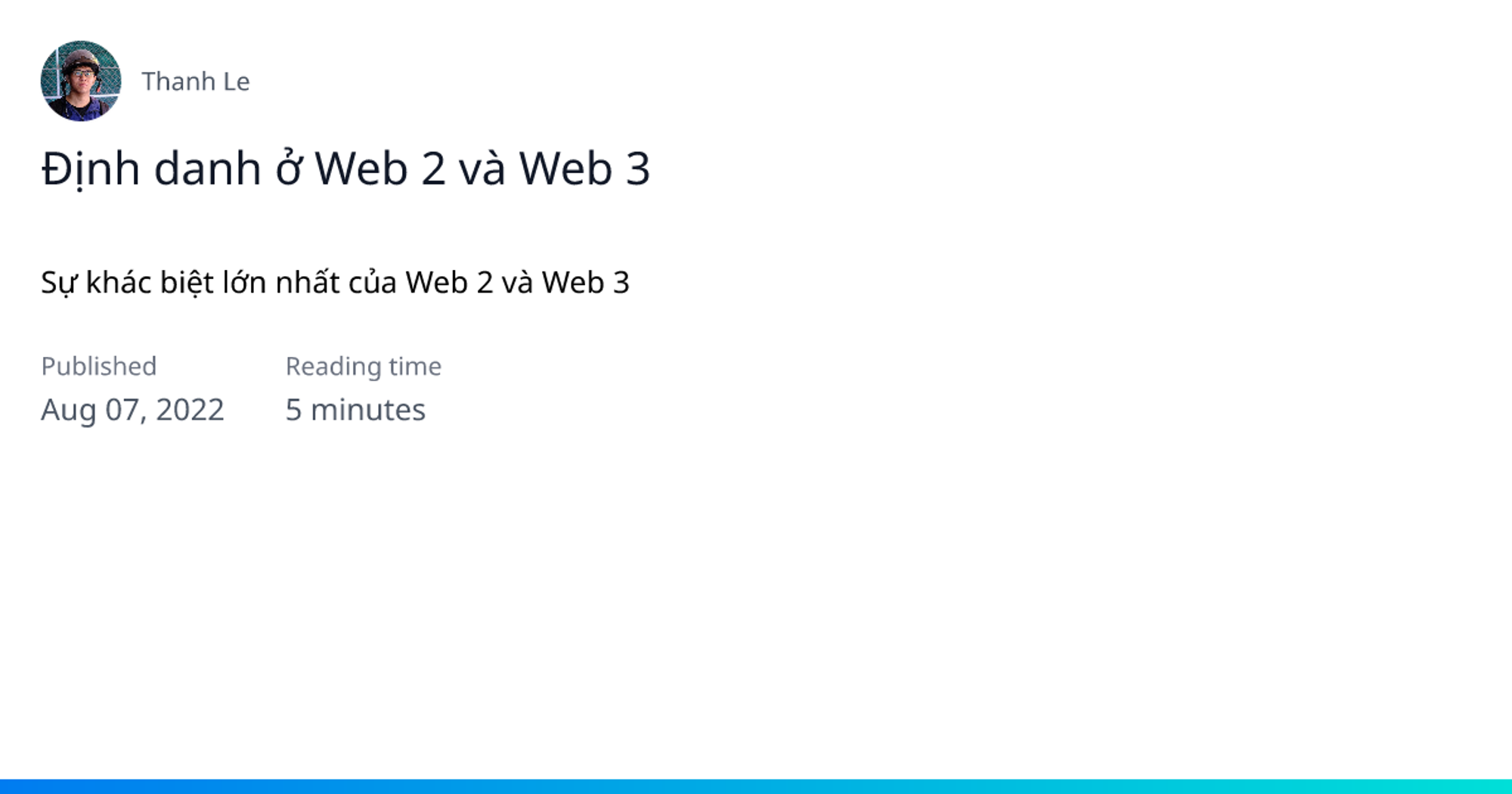 Định danh ở Web 2 và Web 3