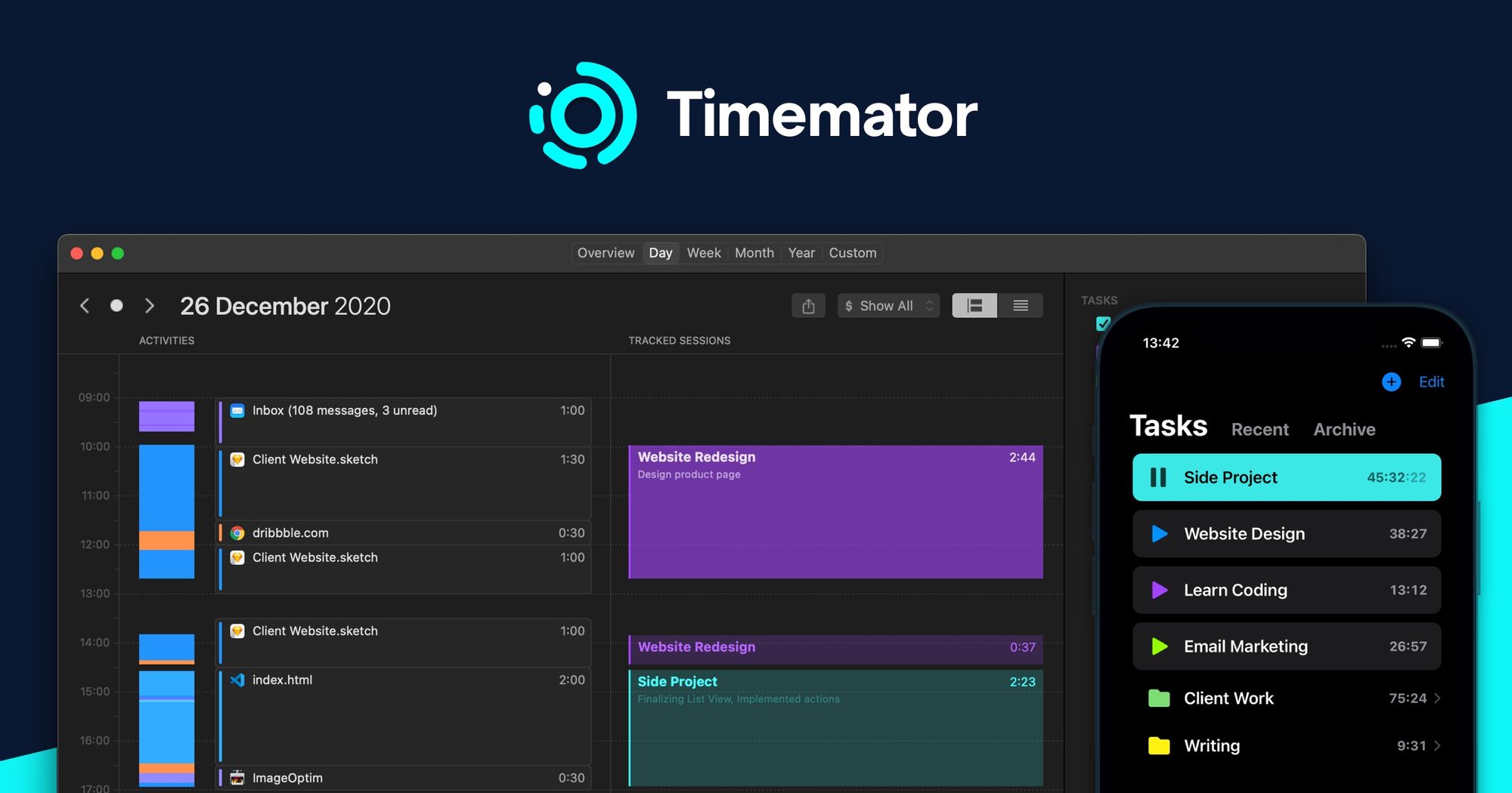 Timemator for Mac — Automate your time-tracking and forget about the timer. Forever.