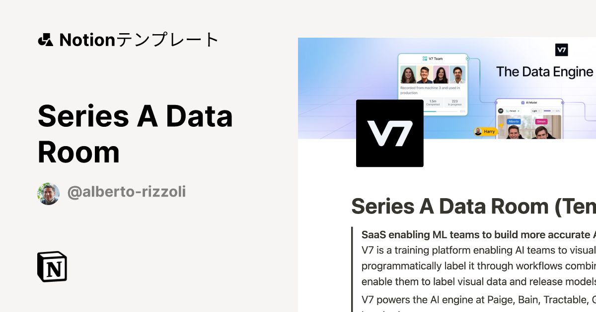 Series A Data Room Notion (ノーション)テンプレート